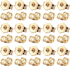 30Pcs/15 Pairs Earring Backs for Studs Locking, 14K Gold Earring Back Replacemen