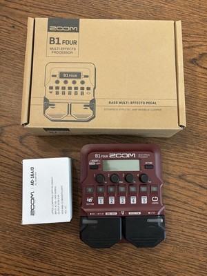 Zoom B1 FOUR Digital Multi-Effects Processor Looper for Bass Guitar + AC Adapter