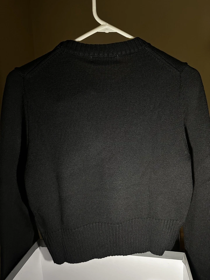 Suéter acanalado negro manga larga Miu Miu para mujer talla S hecho en Italia Foto 4 de 4