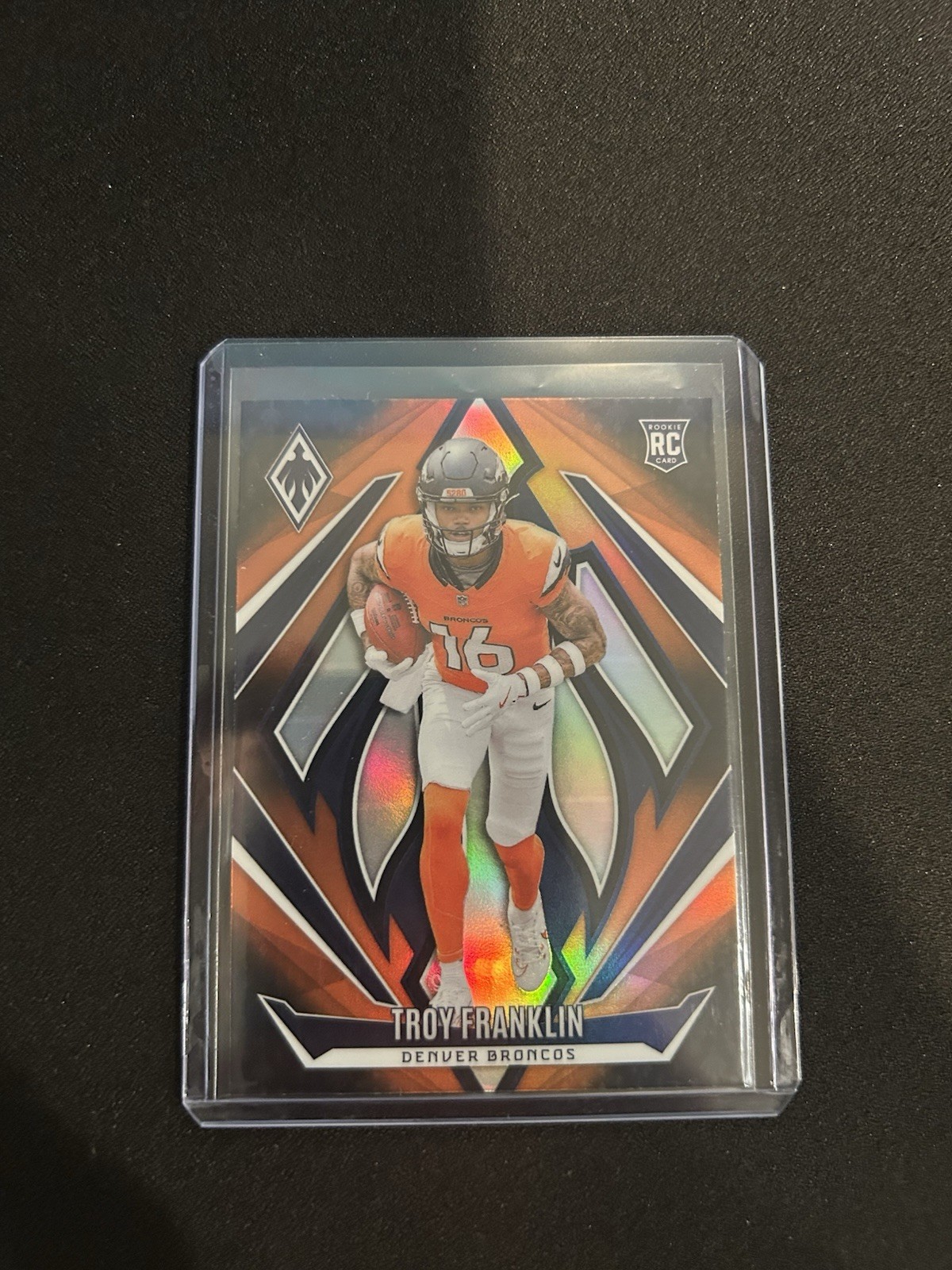 2024 Panini Phoenix Orange Fade Color Match Troy Franklin Rookie Card #244