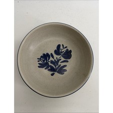 Vintage Pfaltzgraff Yorktowne stoneware Blue floral folk art serving bowl