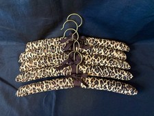 Lot of 5 Padded Leopard Hangers With Bows Lingerie Boudoir Clothes