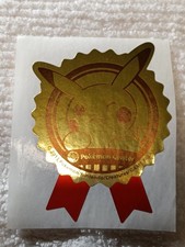 Pikachu Pokemon Center Gold Sticker Seal 2013 Japanese Nintendo D4797