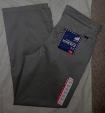 IZOD Mens PEFORMANCE STRETCH CLASSIC-FIT GRAY CHINO PANTS Size 32 X 30 NEW