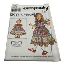 Daisy Kingdom Pattern 9354 Simplicity Girls Dress VTG Uncut Size HH 3 thru 6