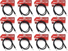 12 Rockville RCTR106B Black 6' 1/4'' TRS to 1/4'' TRS Cable 100 Copper
