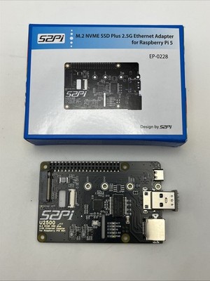 52Pi M.2 NVMe SSD Plus 2.5G Ethernet Adapter for Raspberry Pi 5 EP-0228