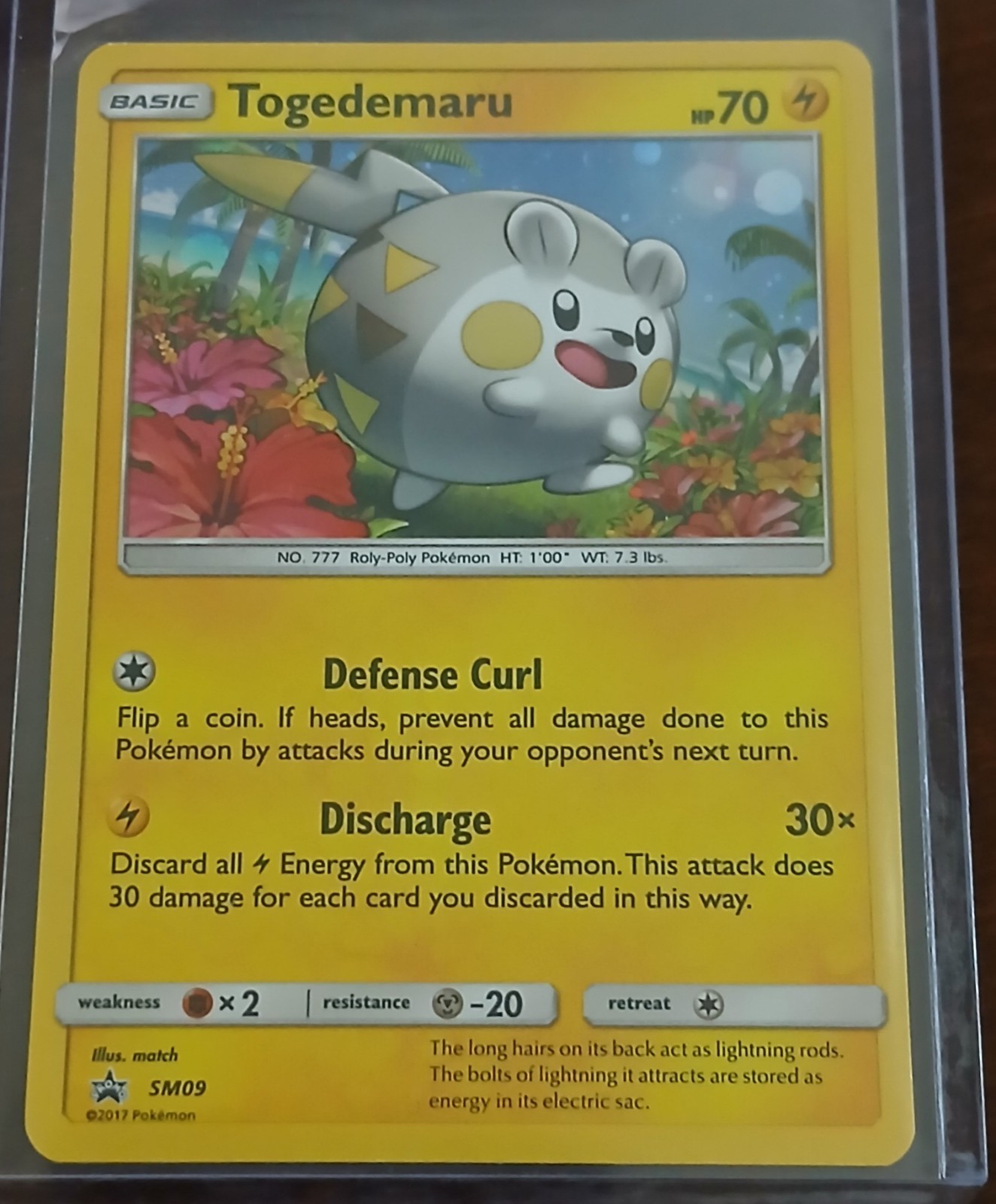 Togedemaru SM09 Sun Moon Holo Near Mint Pokemon TCG Card
