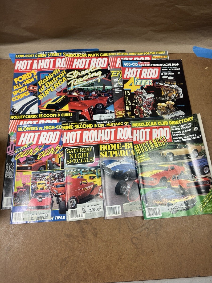 Mixed Lot of (10) Vintage 1980s Popular Hot Rodding Hot Rod