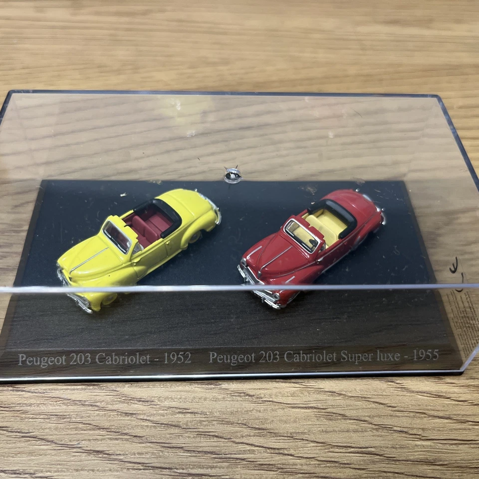 PEUGEOT 203 Cabriolet ouvert et Luxe 1952/1955 Coffret Duo Atlas 1/87 en Boite - Photo 2/3