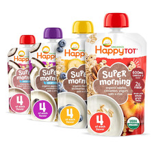 Happy Tot Organics Stage 4 Baby Food Pouches, Gluten Free, Super Morning Fruit 