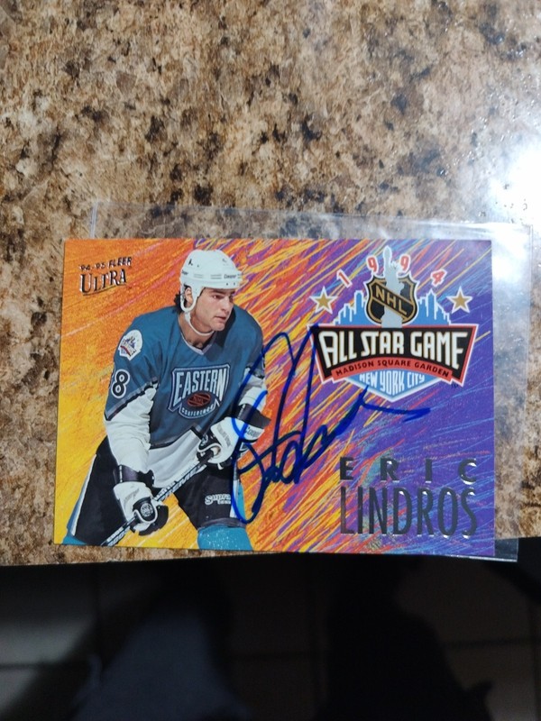 1994 Fleer Ultra Eric Lindros All Star Game Autograph Card Philadelphia Flyers