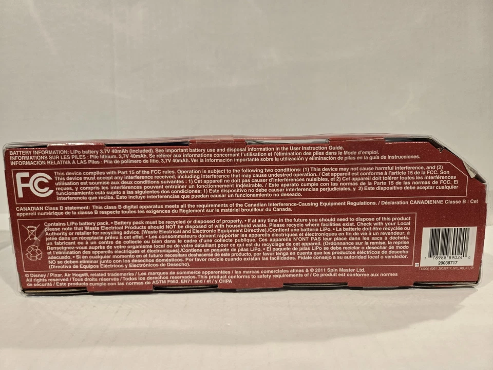 Disney Pixar Cars 2 Lightning McQueen Air Hogs RC Remote Control Car New - Image 3 of 4