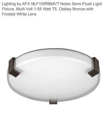 AFX NLF155RBMVT Nolan Semi-Flush Light Fixture, Multi-Volt 1-55 Watt