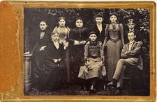 Victorian Teen Siblings Matron Group Cabinet Photo Vtg 1800s Fashion Women