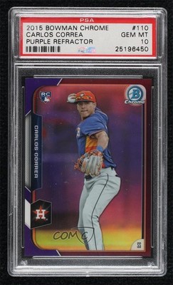 2015 Bowman Chrome Purple Refractor Carlos Correa PSA 10 GEM MT Rookie RC tw0
