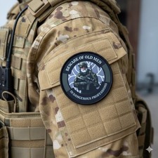 Patch / Écusson Moral "Beware of Old Men" 8cm - Militaire, Airsoft, Scratch