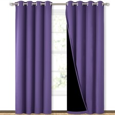 Blackout Curtains 52 W x 95 L Heavy Duty Light Blocking Lilac Purple Pack Total