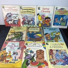10 Vintage Sesame Street Book Club Hardcover Books 1980s Oscar Mumford Count