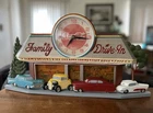 Vintage Family Drive In Diner Coca Cola Wall Clock Hot Rods 1988 Burwood WORKS