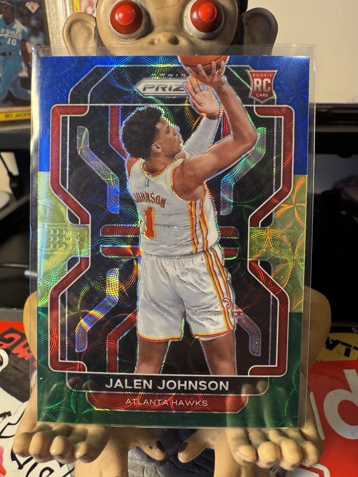 2021-22 Panini Prizm Jalen Johnson #305 Choice Blue Yellow Green Prizm (RC)