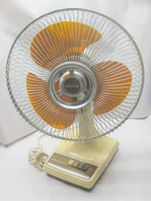 Lasko 12” Oscillating Fan Galaxy Vintage Amber Brown Blades Type 12-1 Table Desk