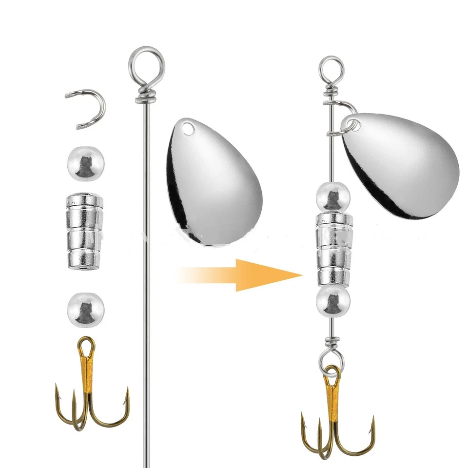 30/100pcs Spinner Shaft Stainless Steel Looped Wire Lure Making Saltwater .031" - Image 4 of 4