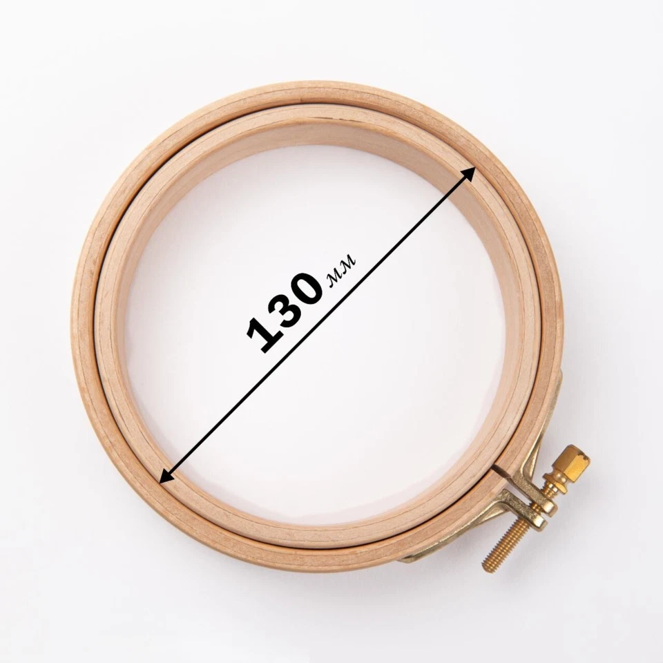 Nurge Wooden Hoops With Screw, Rim Height 24mm, Diameter 130mm. Hand Embroidery - Image 3 of 3
