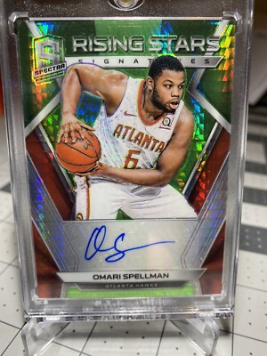 2018-19 Panini Spectra Omari Spellman Rc Rookie Rising Star Auto Green Prizm /49