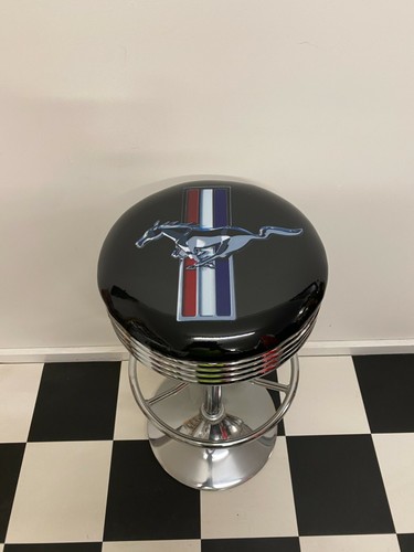 FORD MUSTANG PONY PREMIUM BAR STOOL ADJUSTABLE HEIGHT HOT ROD - Picture 5 of 8