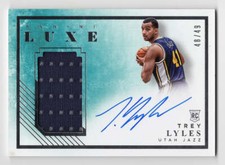 TREY LYLES 2015-16 Panini Luxe Basketball ROOKIE JERSEY AUTOGRAPH (Utah Jazz) Ga