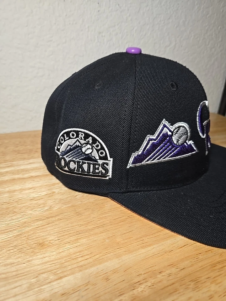 Colorado Rockies PRO STANDARD Doble Frontal Logo SnapBack Sombrero Rosa Gorra UV Foto 3 de 4
