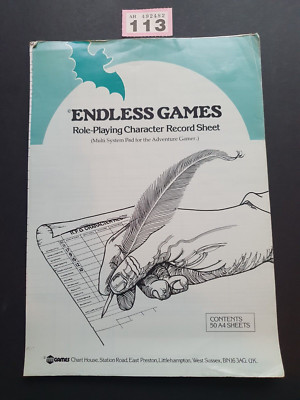 ENDLESS GAMES RPG CHARAKTER PLATTENBLÄTTER A4 x 50 TM SPIELE