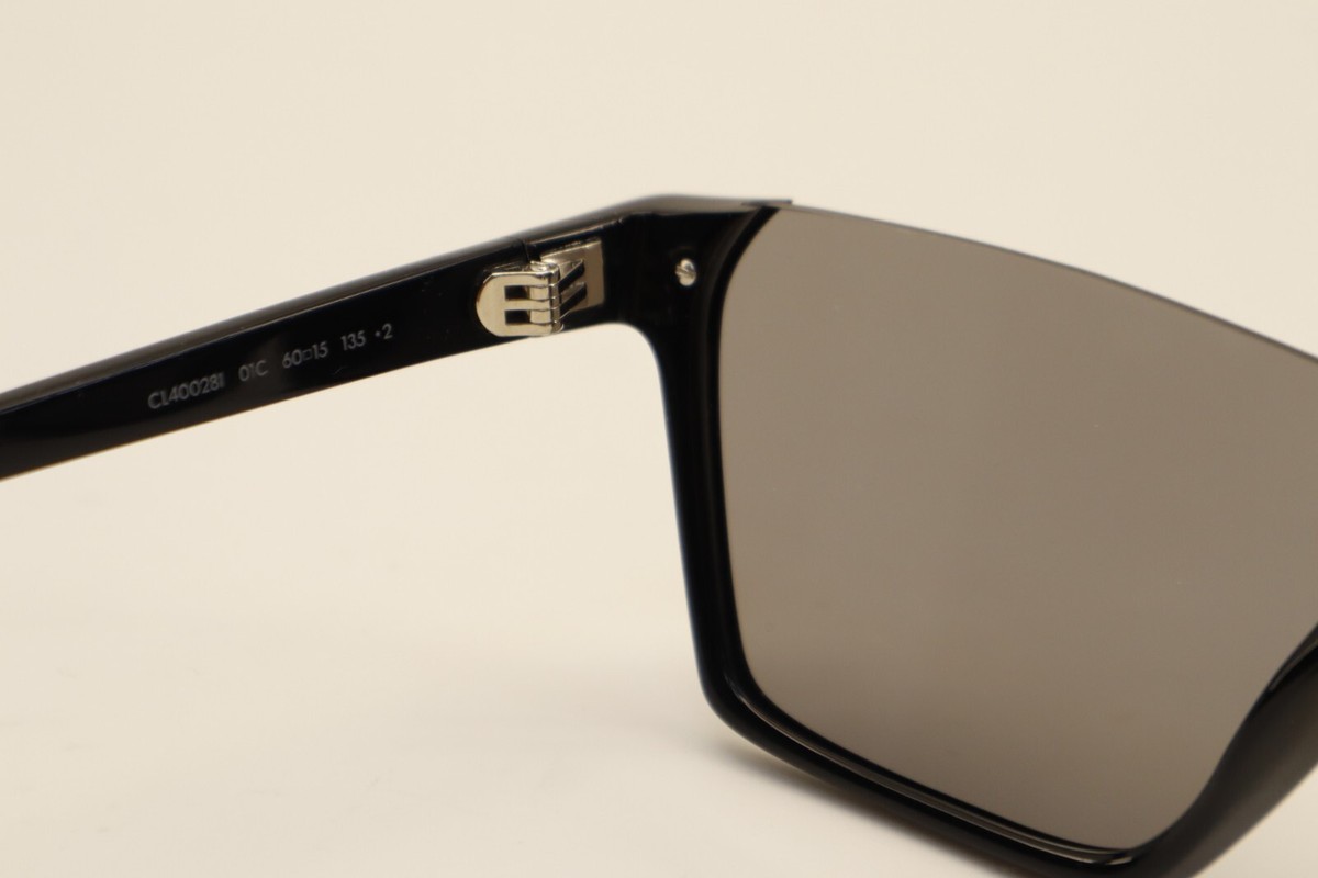 Celine CL40028I 01C Black Frame Mirrored Flat Top Aviator Sunglasses 60-15-135 CELINE EYEWEAR Aviator-style leather-trimmed acetate  main image 3