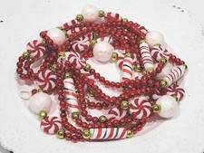 12FT Christmas Gingerbread Peppermint Candy Cane Red White Plastic Garland
