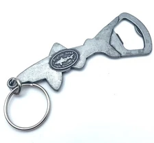 Dogfish Head Craft Brewing Keychain Pewter Silver Tone Fish Bottle Opener Beer