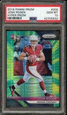 2018 Prizm Hyper Prizm /275 #206 JOSH ROSEN RC Rookie  PSA 10 GEM MINT 49ers