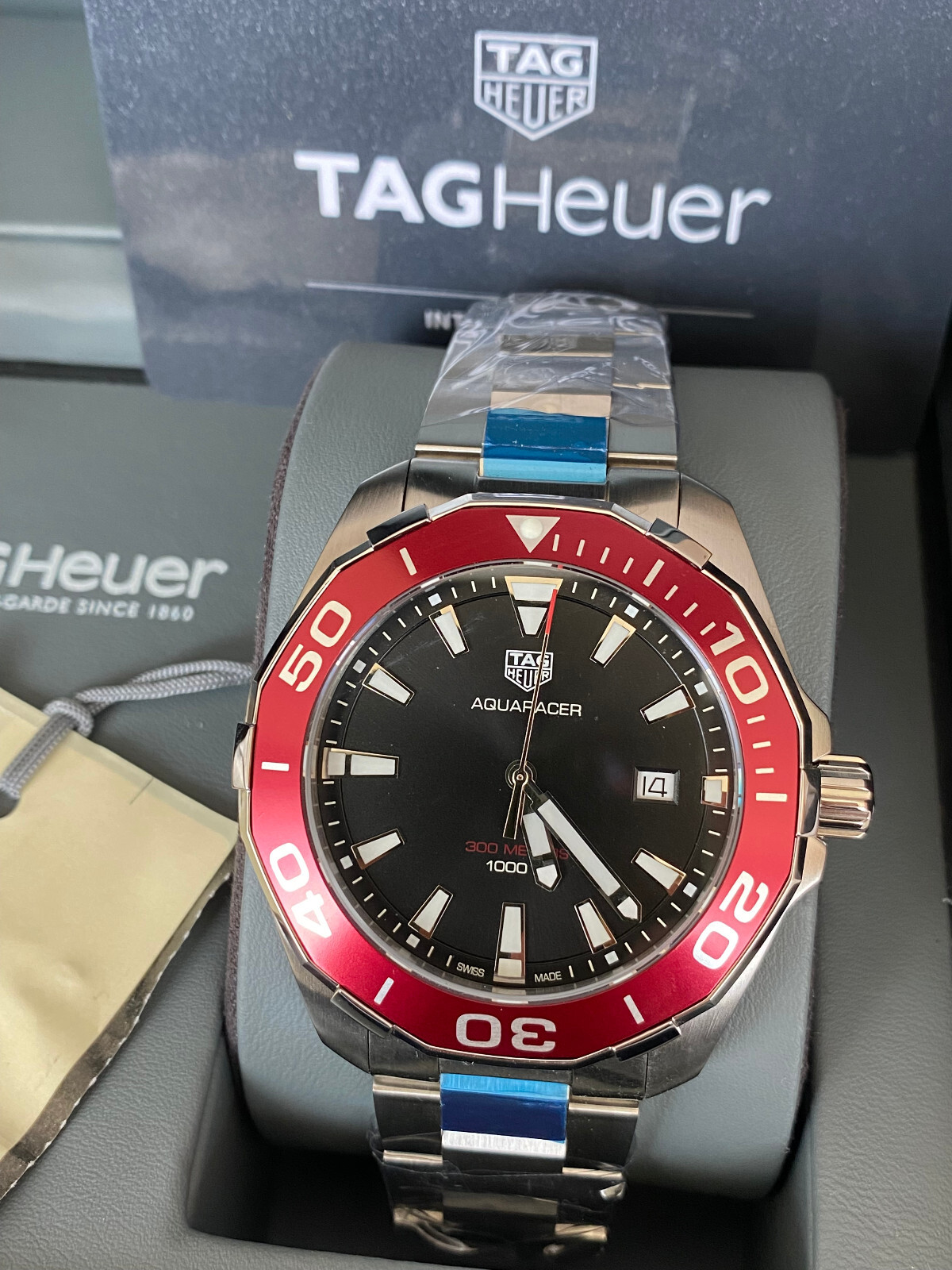 Tag Heuer 43mm Aquaracer Black Dial Quartz Men Watch with Date WAY101B.BA0746