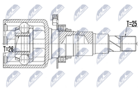 NPW-FT-052 NTY Gelenksatz, Antriebswelle FüR Fiat,Lancia
