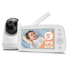 HiPP Baby Monitor, 5" 720P Video Baby Monitor with Pan-Tilt-Zoom Camera