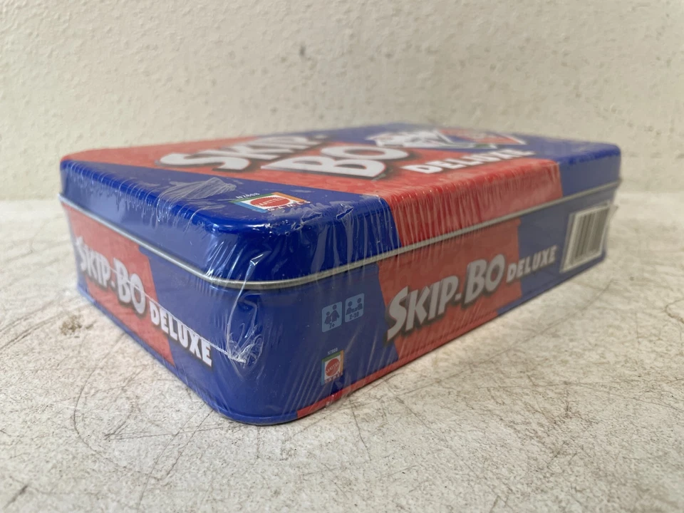 Mattel Skip-Bo Deluxe Card Game Metal Storage Tin Family Game Blue Sealed - Image 3 of 4