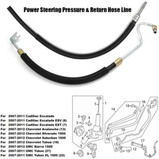 Power Steering Pressure & Return Hose Line for 07-12 Silverado 1500 4Wheel Drive