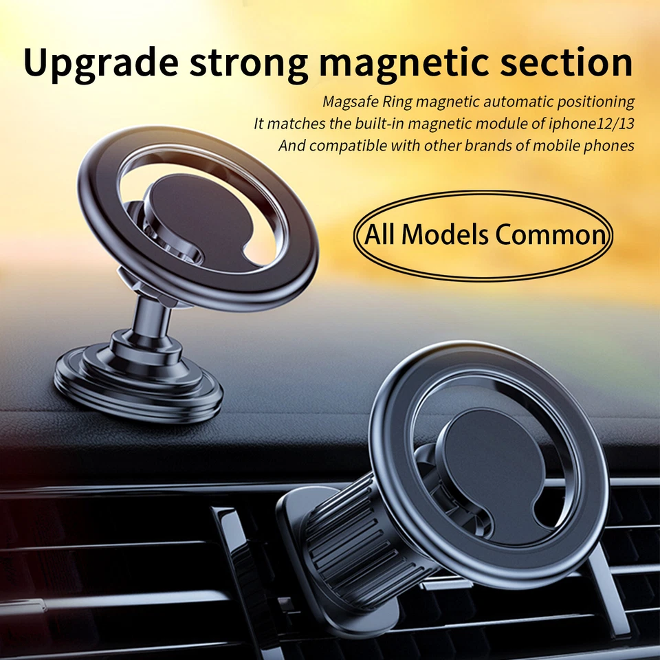 Strong Magnetic 360° Rotation Mag Safe Air Vent Car Mount Dashboard Phone Holder - Image 3 of 4
