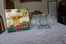 Gibson Royal Crest 27 Piece Crystal Clear Glass Punch Bowl Set Service For 12