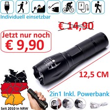 LED XL Taschenlampe Metallgehäuse Aufladbar ...