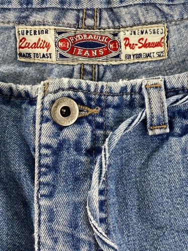 Y2K Hydraulic Jeans Short Shorts 295 Women’s 13/14 Cotton Draw String Blue Wash - Picture 4 of 16