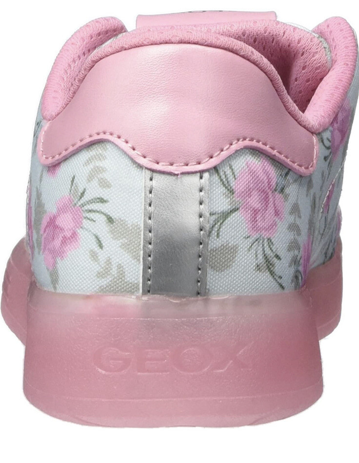 NWB, Geox Big Girl's Kommodor Print, Textile, Light Grey/ Pink