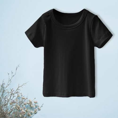Toddler Girl Solid Color T Shirt Knitted Ribbed Round Neck Short Sleeve Tops - Picture 15 of 32