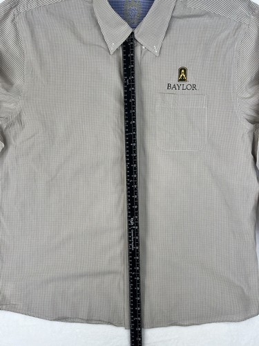 Cutter & Buck Mens White Plaid Baylor Bears University Button Front Shirt Sz 3XL - Picture 3 of 9