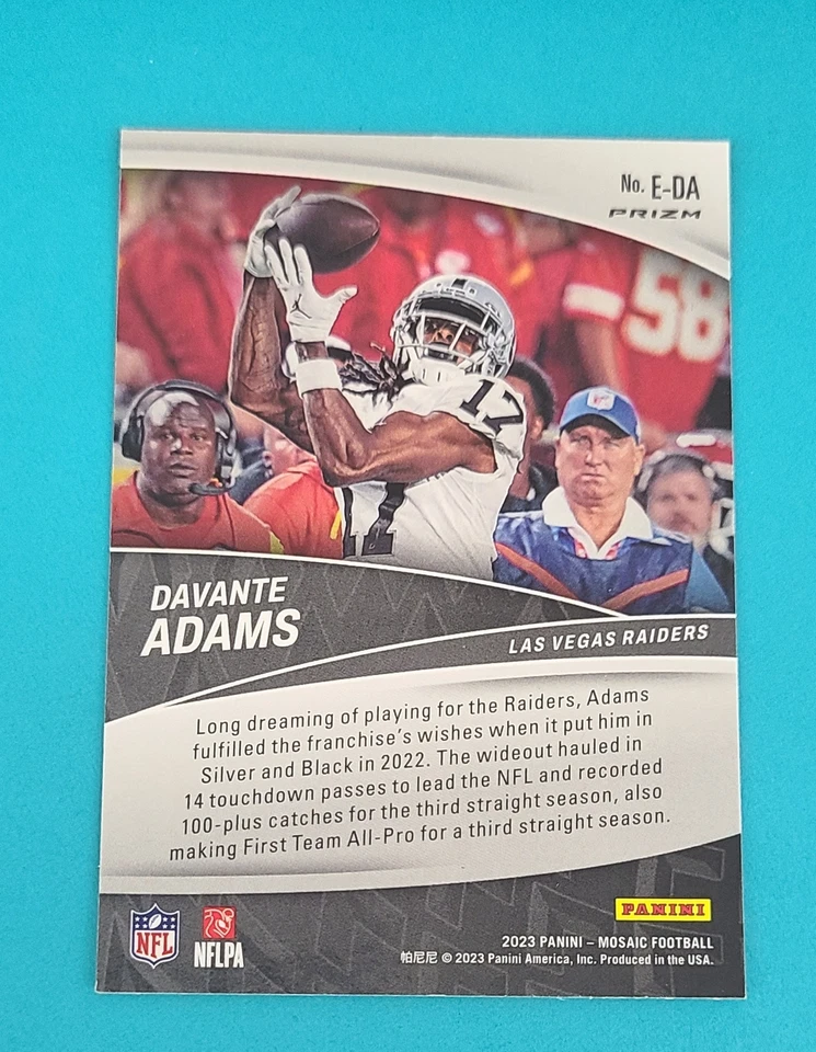 2023 Mosaic Elevate Silver Mosaic #E-DA Davante Adams Raiders FOOTBALL Card Z9 - Image 2 of 2